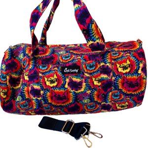 CAT LADY BOX Rainbow Tie Dye Duffel Bag